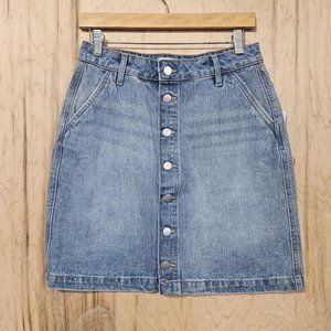Rachel Parcell Womens Size Small Button Front Light Wash Denim Jean Skirt Nwt